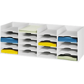 Sorting station, DIN A4, polystyrene, for cabinets, 20 compartments, W 897 x D 304 x H 313 mm