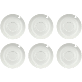 Soucoupe à café Solea, Ø 150 mm, uni, blanc, porcelaine, 6 p.