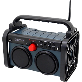 Soundmaster DAB85BL Baustellenradio, DAB+/FM, Bluetooth, mit Akku 7,4 V/2000 mAh, IP44, B 280 x T 180 x H 238 mm