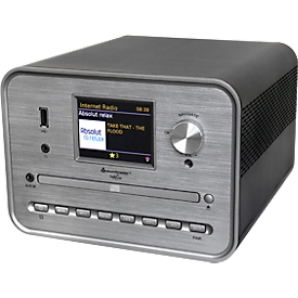 Soundmaster® Musikcenter ICD1050SW, WLAN/Bluetooth/USB/Webradio/DAB+/UKW/CD/MP3, 2 x 7 W, contrôle par application, avec télécommande, argenté