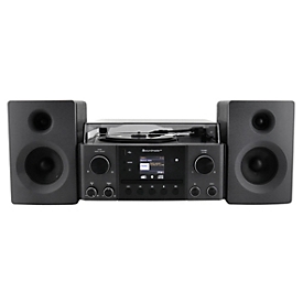 Soundmaster Stereo-Musikcenter MCD1950SW, DAB+/UKW, CD/MP3, USB/Bluetooth, integrierter Plattenspieler, Fernbedienung, schwarz