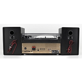 Soundmaster Stereo-Musikcenter MCD1950SW, DAB+/UKW, CD/MP3, USB/Bluetooth, integrierter Plattenspieler, Fernbedienung, schwarz