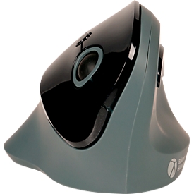 Souris verticale BakkerElkhuizen PRF, sans fil, ergonomique, jusqu'à 20 m, espace de rangement pour le récepteur radio, noir/gris foncé