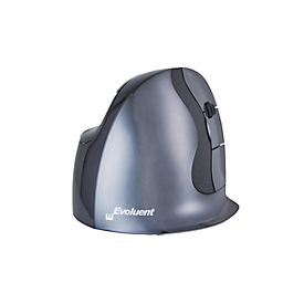 Souris verticale Evoluent D wireless small BakkerElkhuizen, ergonomique, USB, 5 boutons mollette de défilement incluse, chromé