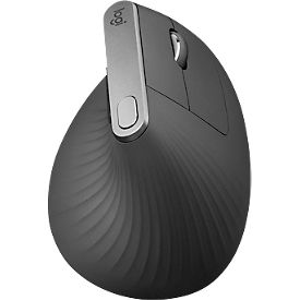 Souris verticale MX Logitech, optique, BT/câble, 6 touches, 4000 dpi, ergonomique, gris graphite