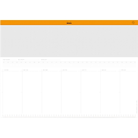 Sous-main Rhodia, agenda semainier, dos toilé, 30 feuilles, A2 (420 x 594 mm)