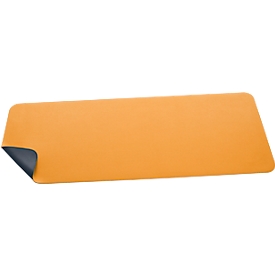 Sous-main Sigel, utilisable des deux côtés, enroulable, pour tous types de souris, L 800 x P 2 x H 300 mm, simili cuir, jaune-gris