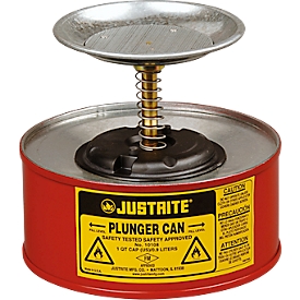 Sparanfeuchter Justrite, aus Stahlblech PREMIUM Line, rot, ø 185 x H 143 mm, 1 l