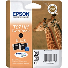 Sparpaket 2 Stück Epson Tintenpatronen T07114011 schwarz, original