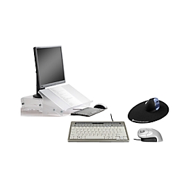 Sparset BakkerElkhuizen Home Working Kit 2, ergonomisch, bestehend aus Monitorständer Q-riser 130, Tastatur S-board 840 design USB, Vertical Mouse Grip Maus & Mauspad Das Ei