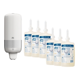 Sparset TORK® Seifenspender + 6000 ml Mevon 55 Universal Flüssigseife