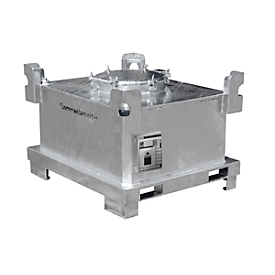 Special waste container BAUER SAF 450, sheet steel, hot-dip galvanized, lockable, W 1200 x D 1000 x H 820 mm