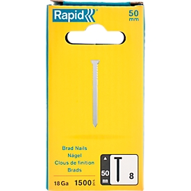 Spijkers Rapid type 8/50, precisiegeslepen, roestvrij staal, pak met 1500 stuks.