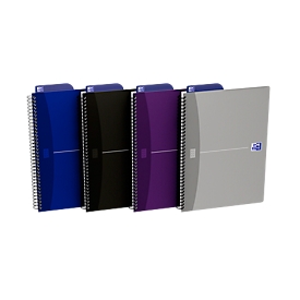 Spiraalboek Oxford Office Essentials B5 softcover, 90 g/m², 90 vellen, SCRIBZEE® compatibel, geruit, 5 st.