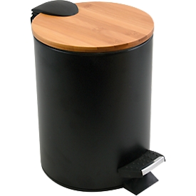 SPIRELLA pedal bin ADONIS, 3L capacity, lowering mechanism, pedal, handle, ø 170 x H 255 black