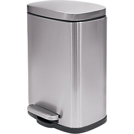SPIRELLA Poubelle à pédale AKIRA, 12 litres, mécanisme à pédale, L 280 x l 193 x H 379 mm, inox