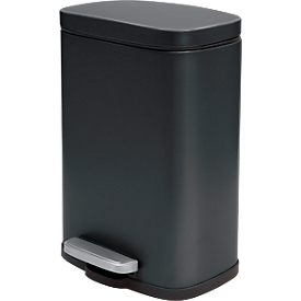 SPIRELLA Poubelle à pédale AKIRA, 12 litres, mécanisme à pédale, L 280 x l 193 x H 379 mm, noir