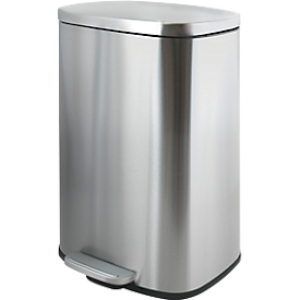 SPIRELLA Poubelle à pédale AKIRA, 30 litres, mécanisme à pédale, L 343 x l 235 x H 629 mm, inox