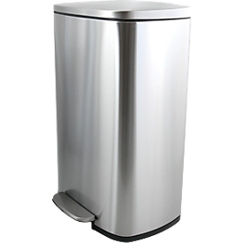 SPIRELLA Poubelle à pédale AKIRA, 50 litres, mécanisme à pédale, L 297 x L 427 x H 634 mm, inox