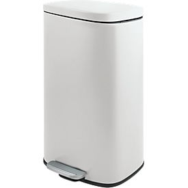 SPIRELLA Poubelle à pédale AKIRA, 50 litres, mécanisme à pédale, L 297 x L 427 x H 643 mm, blanc