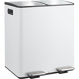 SPIRELLA Poubelle à pédale ALIYA, 2 x 20 litres, mécanisme à pédale, L 450 x l 300 x H 510 mm, mat/taupe