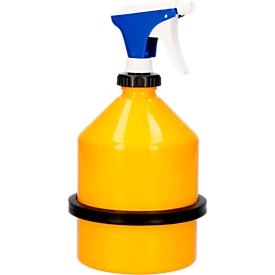 Spray can, sheet steel, yellow, 2 l, Ø 190 x H 345 mm, pump attachment with adjustable nozzle