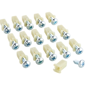 Spreizmutterset für Schäfer Shop Pure Lochwände AST31, 16-teilig, Tragkraft bis 5 kg pro Stück, Metall und Kunststoff