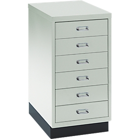 SSI ladekast A3, 6 schuifladen, 675 mm hoog, lichtgrijs