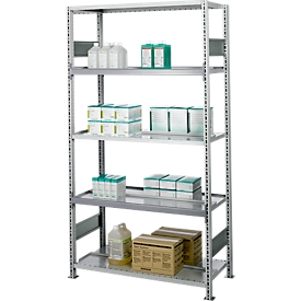 SSI Schäfer Archivregal, Grundfeld, 5 Böden, B 1285 x T 600 mm, verzinkt