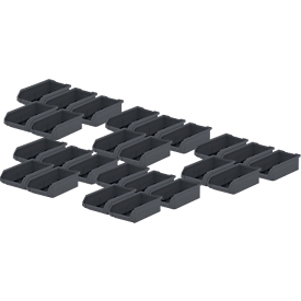 SSI Schäfer Bac à bec série ENTRY 210, plastique recyclé, L 168 x l 103 x H 52 mm, 0,5 L, noir, 25 pièces