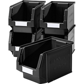 SSI Schäfer Bac à bec série ENTRY 322, plastique, L 343 x l 209 x H 200 mm, 10,4 L, noir, 5 pièces