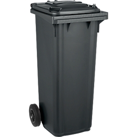 SSI schäfer GMT afvalbak - 140 l - verrijdbaar - zwart-grijs