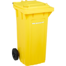SSI Schäfer Mülltonne PRO 120 WAVE, 120 l, fahrbar, gelb