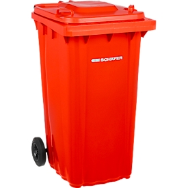 SSI Schäfer Mülltonne PRO 240 WAVE, 240 l, fahrbar, rot