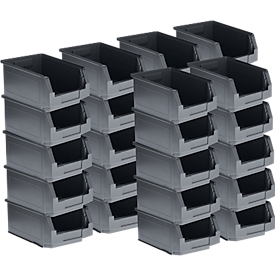 SSI Schäfer opbergbox met open voorzijde serie ENTRY 321, kunststof, L 343 x B 209 x H 145 mm, 7,5 L, zwart, 30 st.