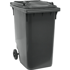 SSI Schäfer Poubelle GMT, 360 l, jusqu'à 144 kg, mobile, préparée pour recevoir une puce, PE, gris noir