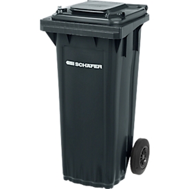 SSI Schäfer PRO 80 WAVE afvalbak, 80 l, verrijdbaar, zwart-grijs