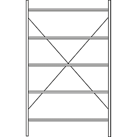 SSI Schäfer R3000 Modular Racking and Shelving, 5 galvanised shelves, depth 500 mm, load per shelf 250 kg, W 1345/1315 x H 1960 mm