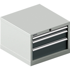 SSI SCHÄFER Schubladenschrank 27-27, 3 Schübe, bis 75 kg, B 564 x T 572 x H 400 mm, anthrazitgrau/lichtgrau
