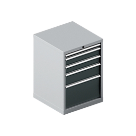 SSI SCHÄFER Schubladenschrank 27-27, 5 Schübe, bis 75 kg, B 564 x T 572 x H 800 mm, anthrazitgrau/weißaluminium