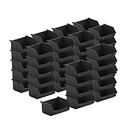 SSI Schäfer Sichtlagerkasten Serie ENTRY 110, Kunststoff, L 92 x B 102 x H 51 mm, 0,26 L, schwarz, 50 Stück