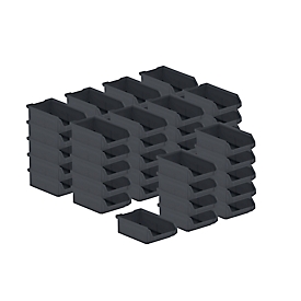 SSI Schäfer Sichtlagerkasten Serie ENTRY 210, Kunststoff, L 168 x B 103 x H 52 mm, 0,5 L, schwarz, 50 Stück