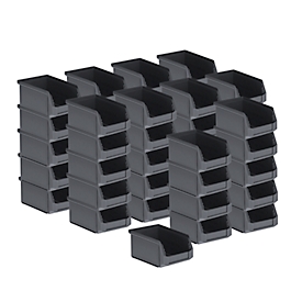 SSI Schäfer Sichtlagerkasten Serie ENTRY 211, Kunststoff, L 168 x B 103 x H 76 mm, schwarz, 50 Stück