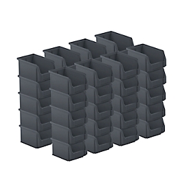 SSI Schäfer Sichtlagerkasten Serie ENTRY 221, Kunststoff, L 234 x B 150 x H 122 mm, 2,7 L, schwarz, 40 Stück