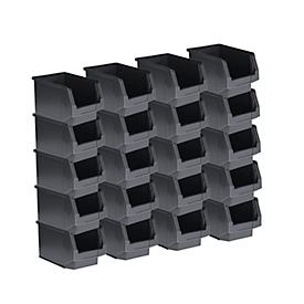 SSI Schäfer Sichtlagerkasten Serie ENTRY 322, Kunststoff, L 343 x B 209 x H 200 mm, 10,4 L, schwarz, 20 Stück