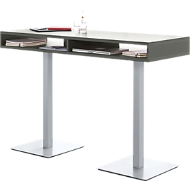 Sta-vergadertafel BOX, met opbergvakken, Hoogte 1050 mm, grafiet