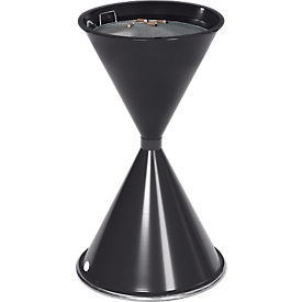Staande asbak, van stalen, Ø 400 x H 700 mm, 15 liter, grafiet