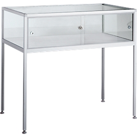 Staande vitrinekast STV-35, B 1000 x D 600 x H 900 mm, aluminium profiel