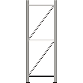 Staanderframe, voor stellingsysteem WR 600, H 2200 x D 600 mm
