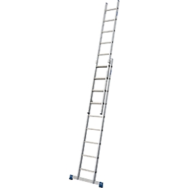 Stabilo aluminium telescopic ladder, 2-part, 2 x 9 rungs, with crossbeam